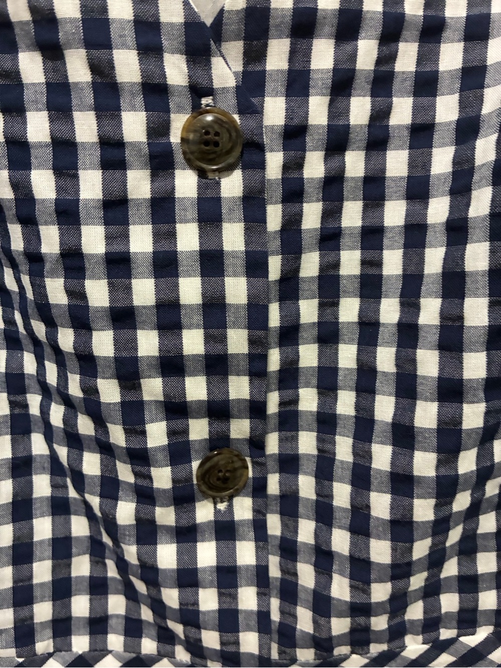 J.CREW Size 10 Womens GINGHAM NAVY Sleeveless Lined Pockets Dress Checkered - Picture 2 of 9
